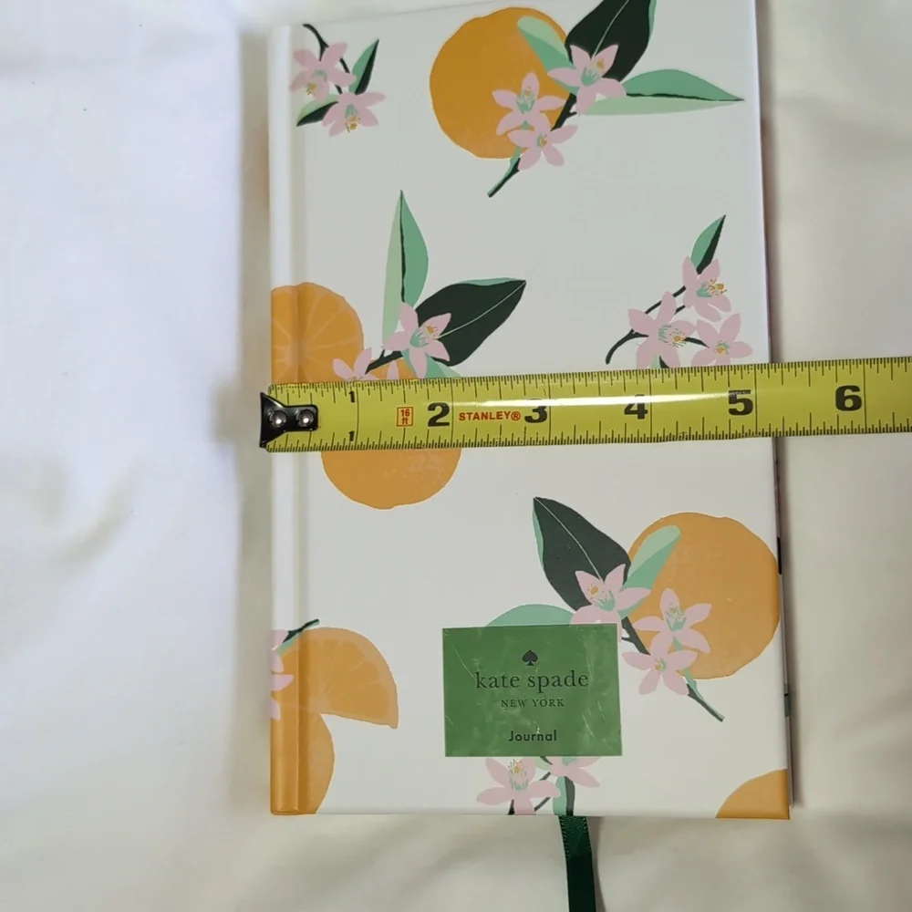 Kate Spade Orange Toss Hardback Journal White & Orange Floral And Orange Pattern